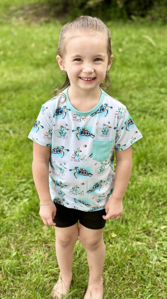 Turtally Beachin’ Pocket T-Shirt