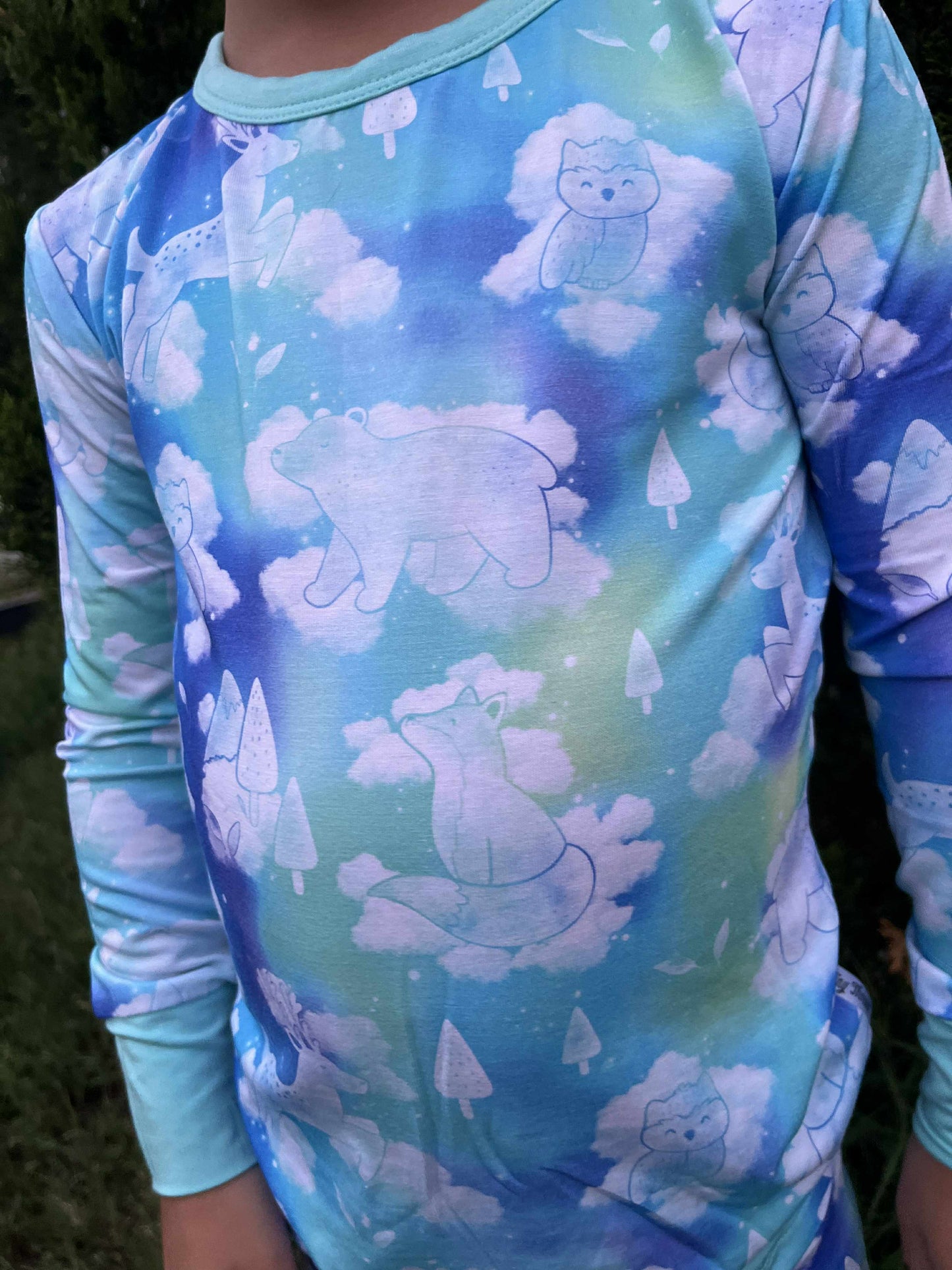 “Cloudland Forest Friends” Two-Piece Pajamas
