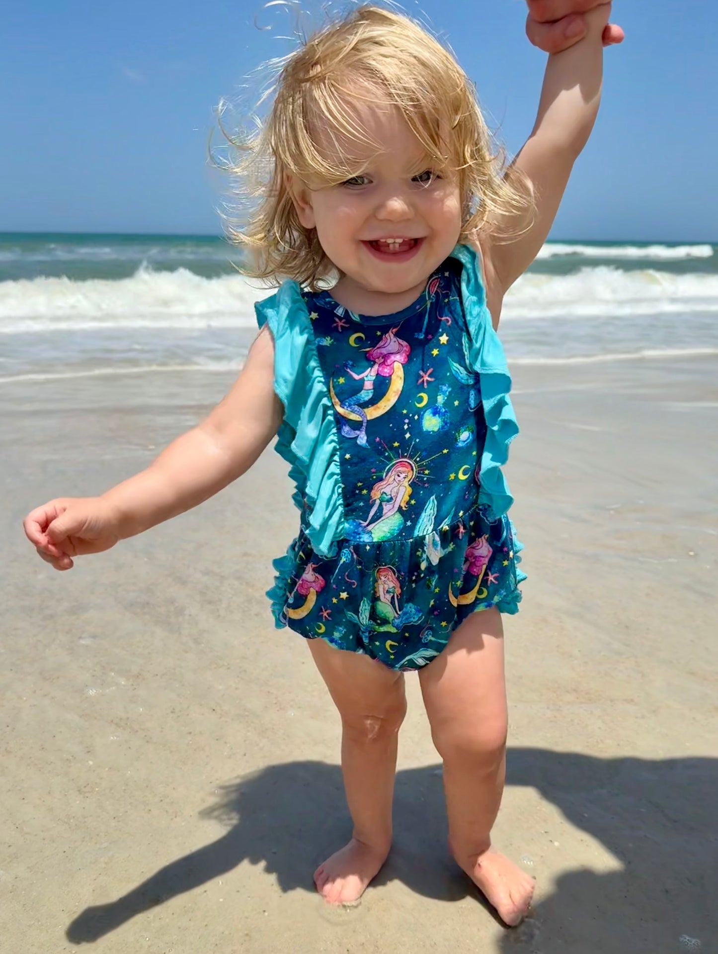 Mystical Mermaids Ruffled Bubble Romper