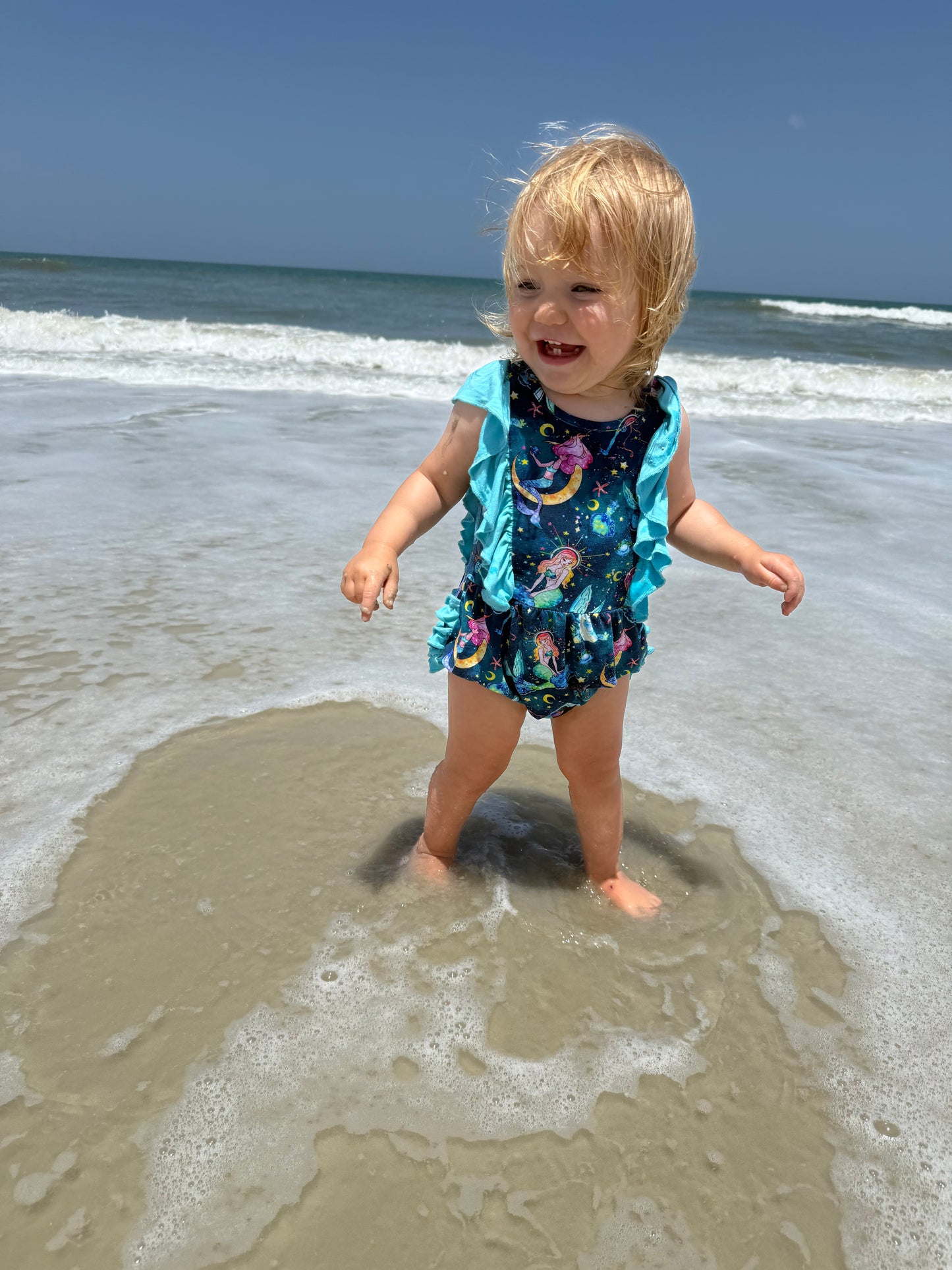 Mystical Mermaids Ruffled Bubble Romper