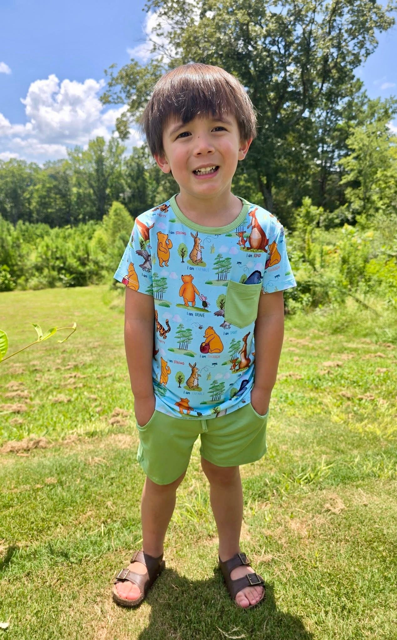 Pooh’s Path of Positivity Two-Piece Shorts Set