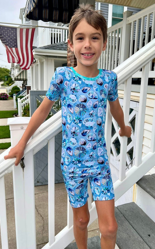 Shell Yeah Two-Piece Pajamas Short Sleeved and Shorts