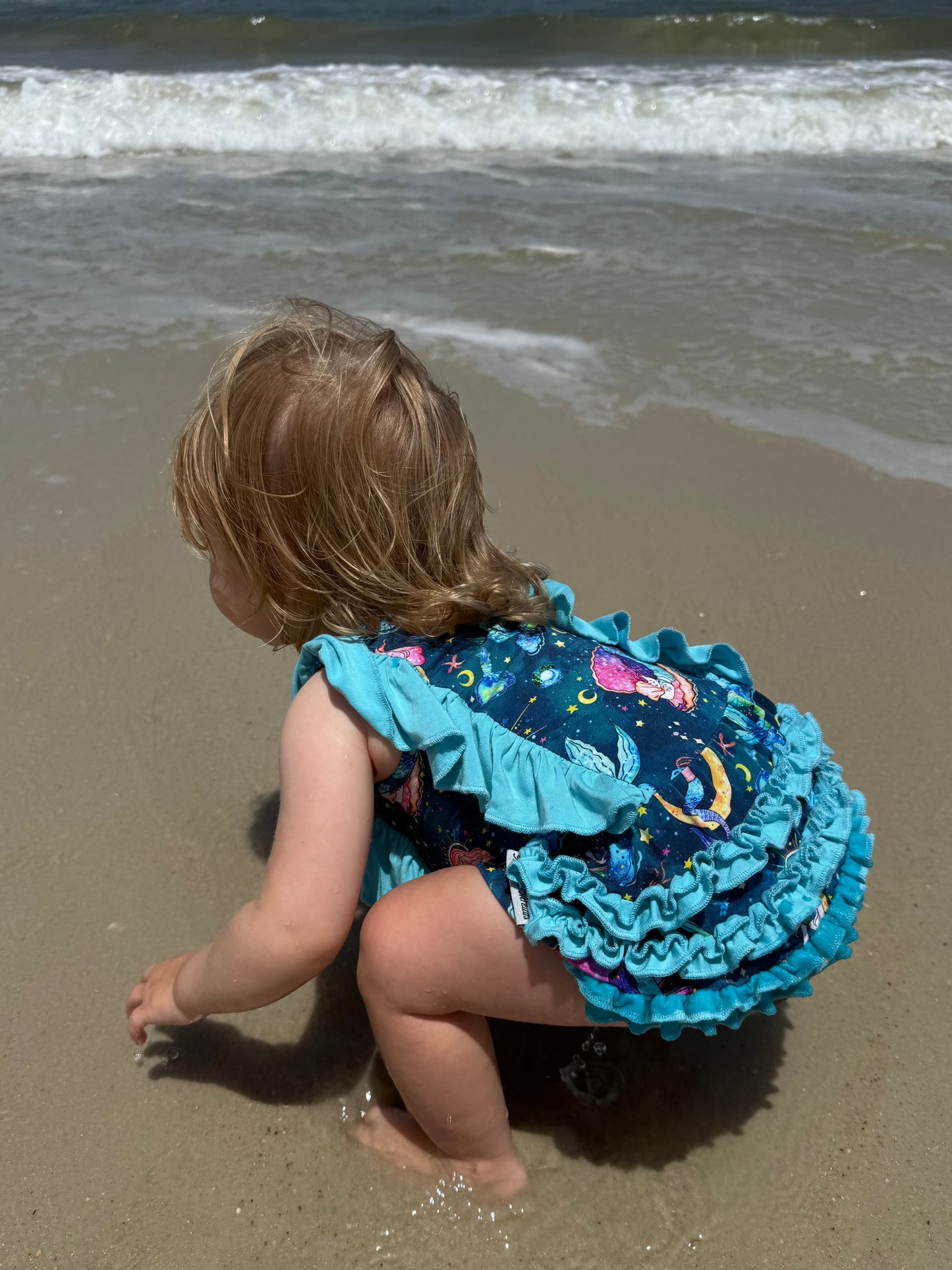 Mystical Mermaids Ruffled Bubble Romper