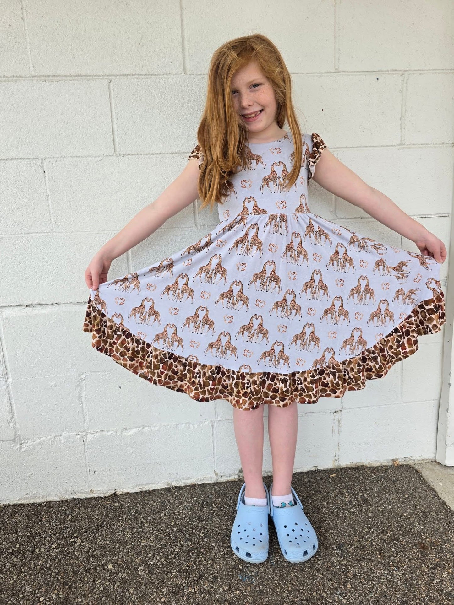 “You Bet Giraffe I’m Cute” Twirl with Biker Shorts Set