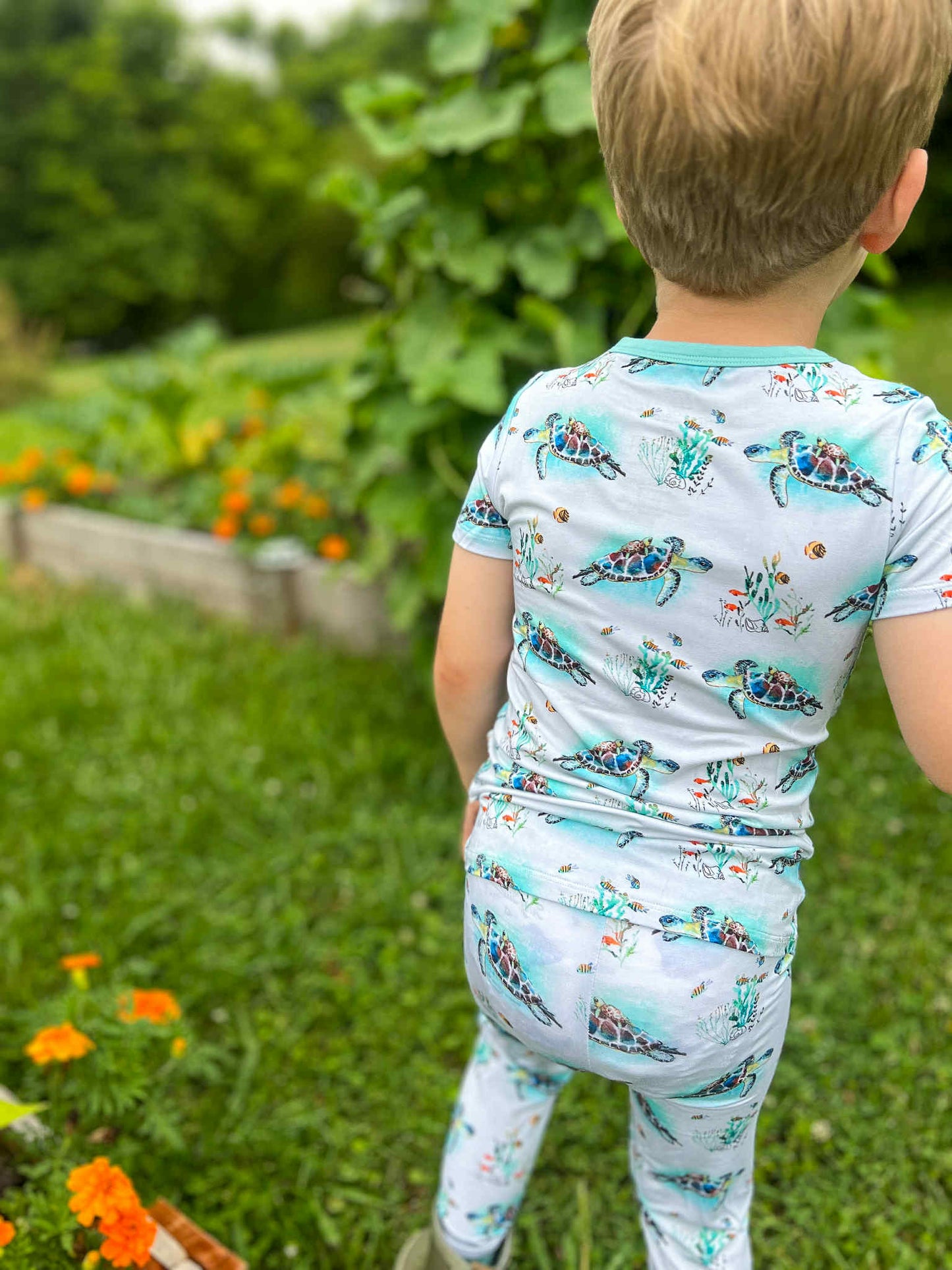Turtally Beachin’ Two-Piece Pajamas Short Sleeved and Pants
