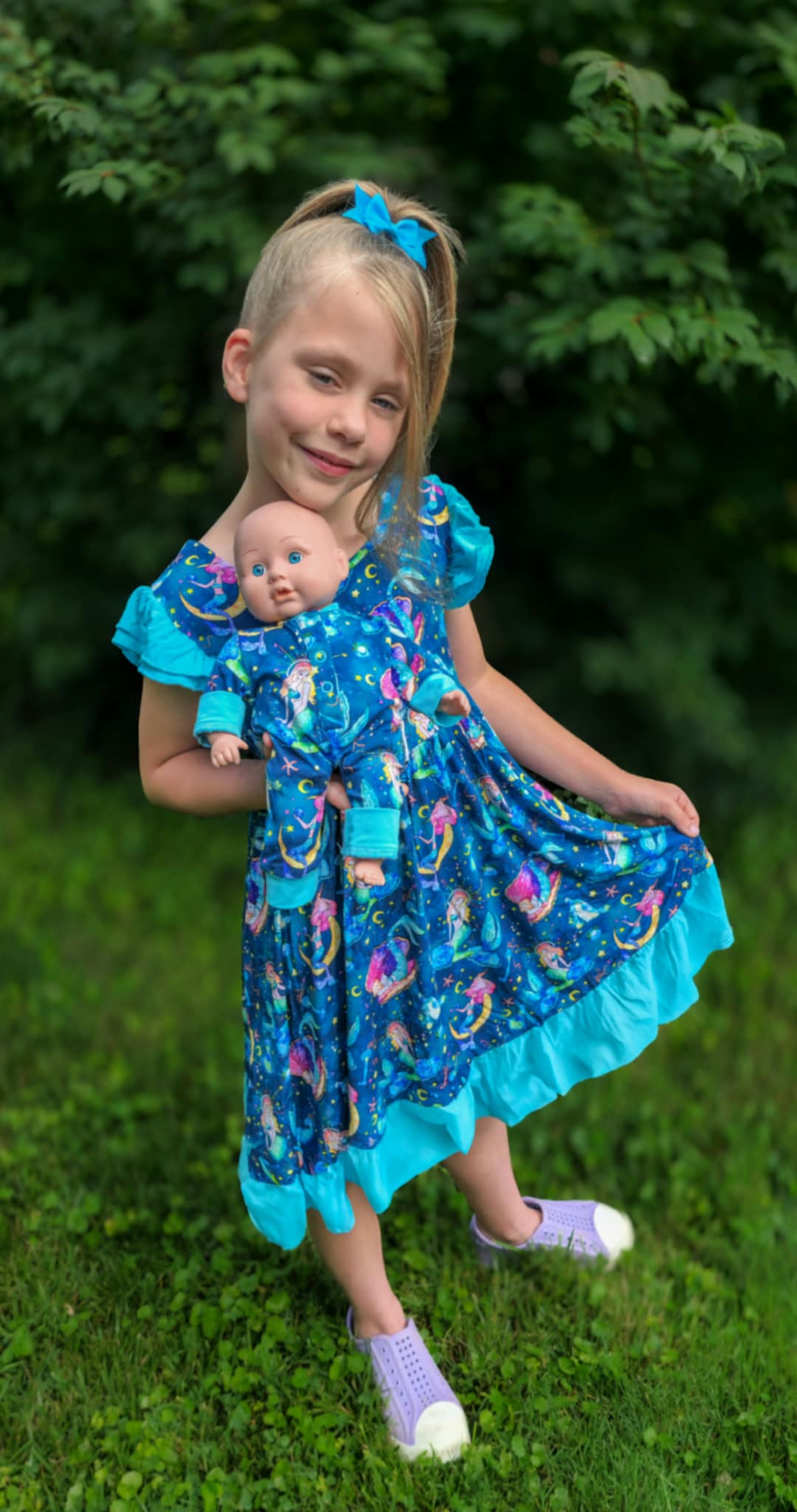 Mystical Mermaids Twirl with Biker Shorts Set
