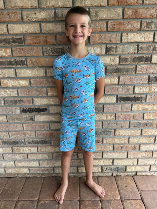 Chomp Crew Two-Piece Pajamas Short Sleeved and Shorts