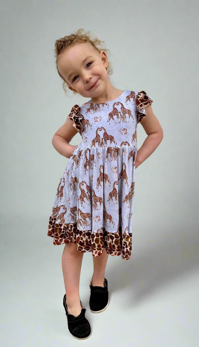 “You Bet Giraffe I’m Cute” Twirl with Biker Shorts Set
