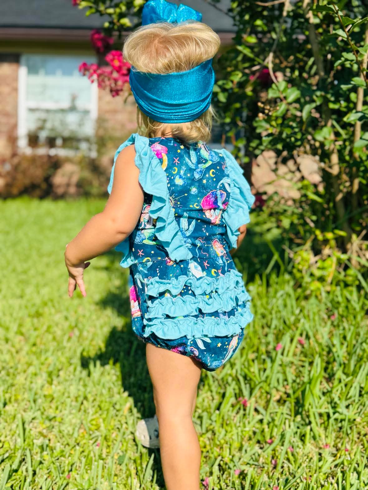 Mystical Mermaids Ruffled Bubble Romper