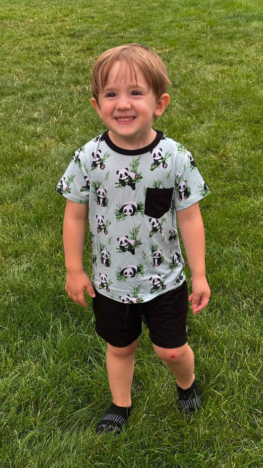Treasured Pandas Two-Piece Shorts Set