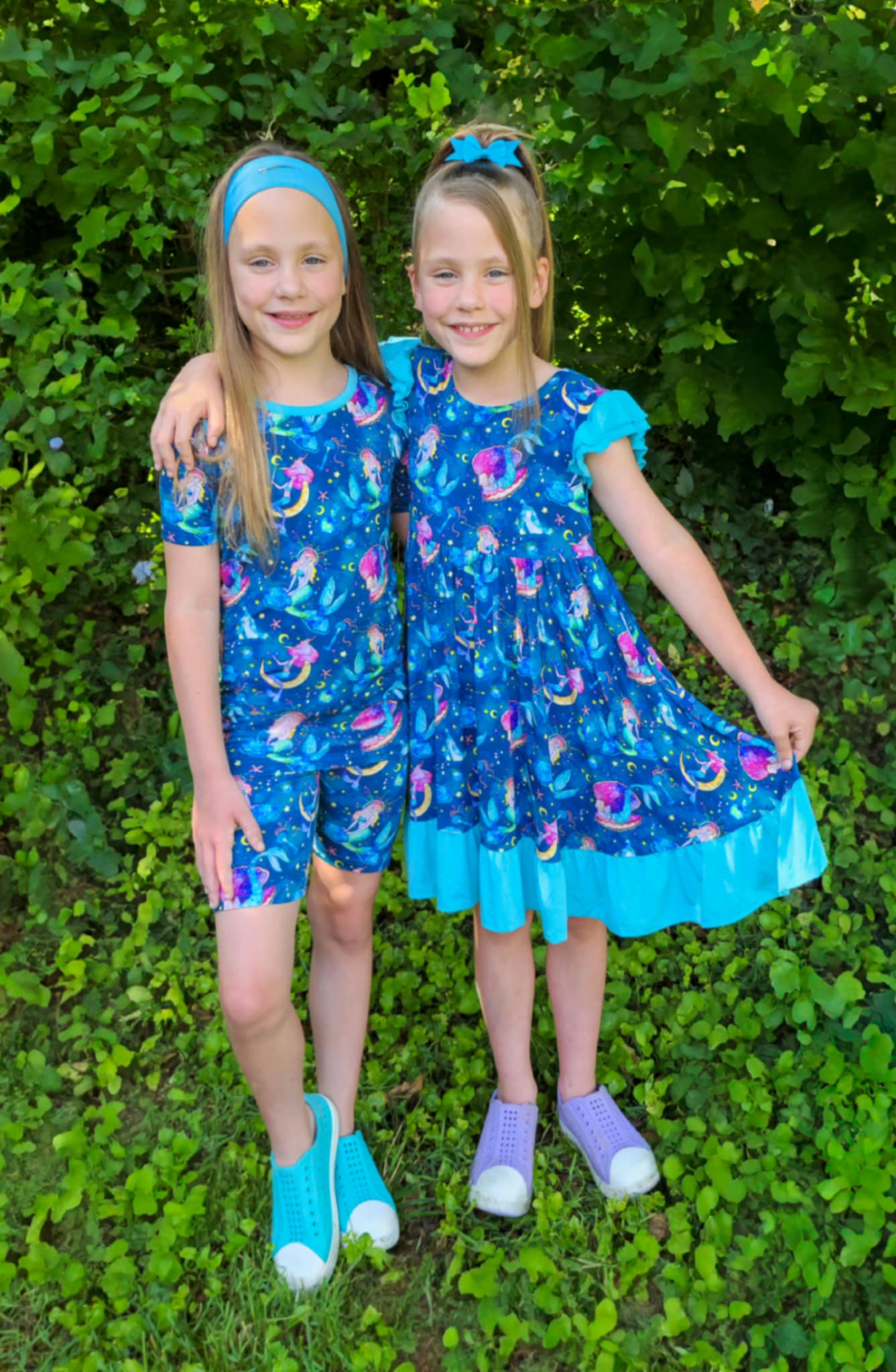Mystical Mermaids Twirl with Biker Shorts Set