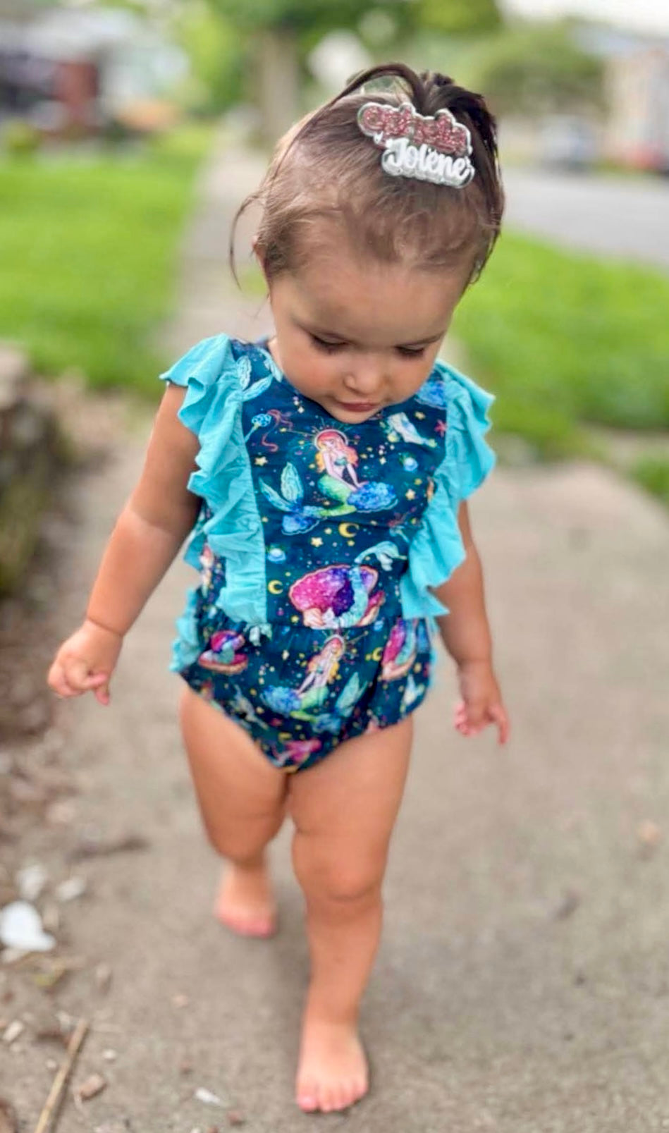 Mystical Mermaids Ruffled Bubble Romper