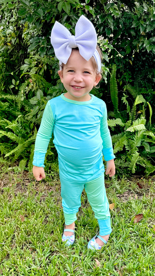 “Color Block Pop” Two-Piece Pajamas