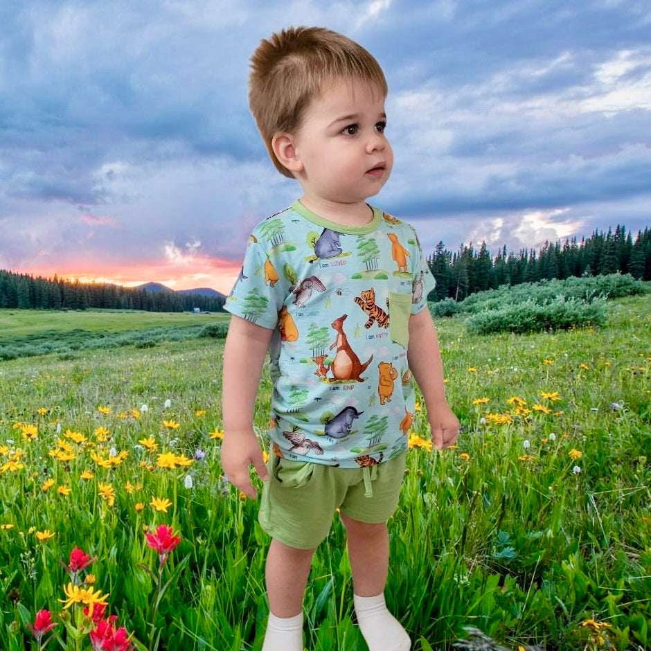 Pooh’s Path of Positivity Two-Piece Shorts Set