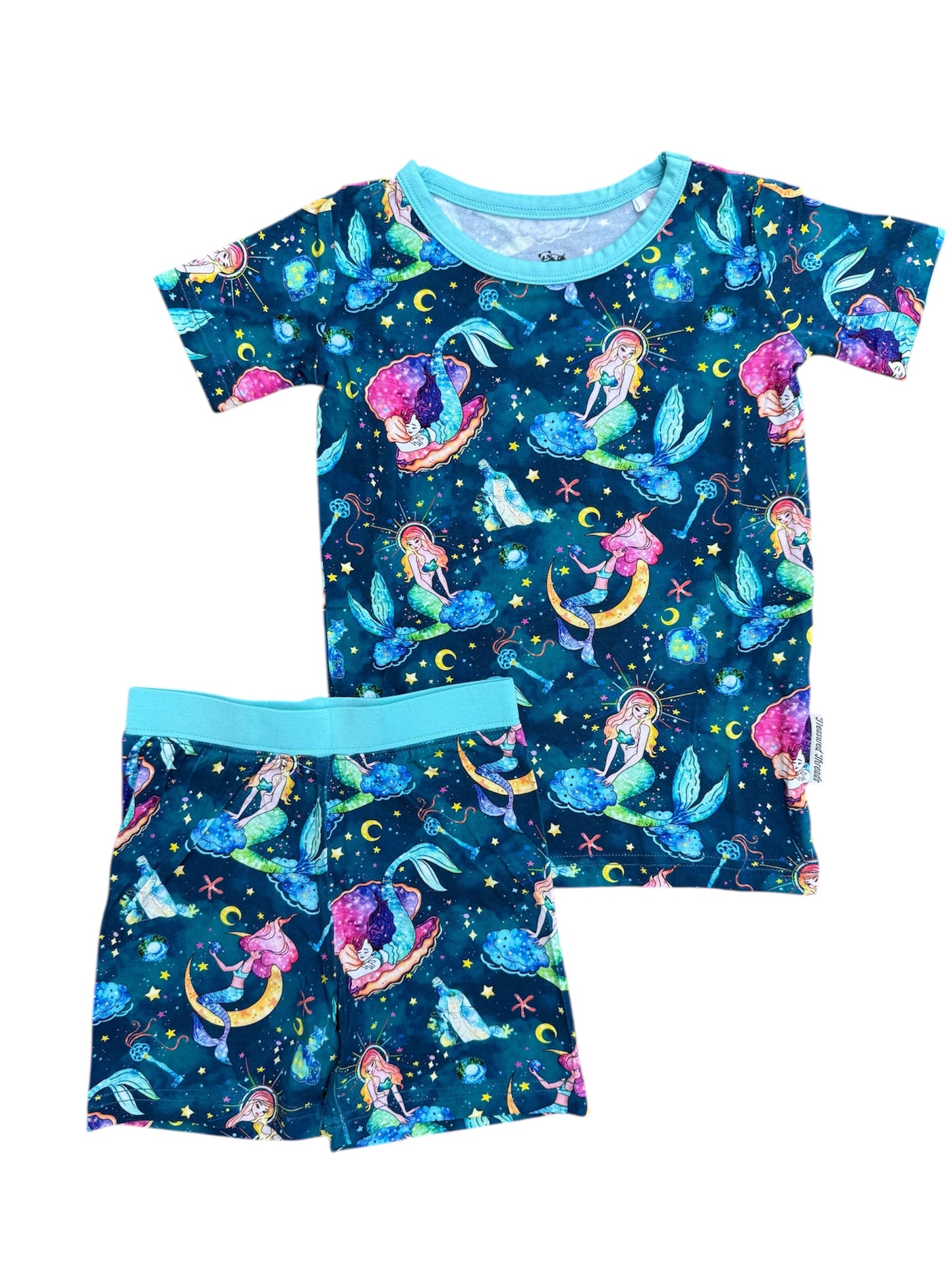 Mystical Mermaids Two-Piece Pajamas Short Sleeved and Shorts