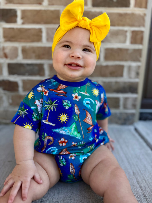 Oceans Calling Short Sleeved Bubble Romper