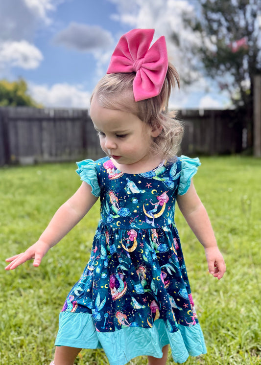 Mystical Mermaids Twirl with Biker Shorts Set