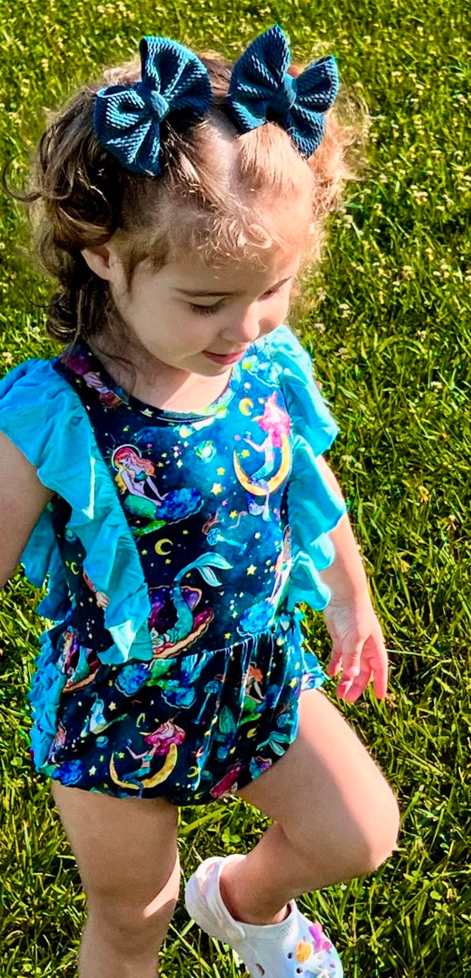 Mystical Mermaids Ruffled Bubble Romper