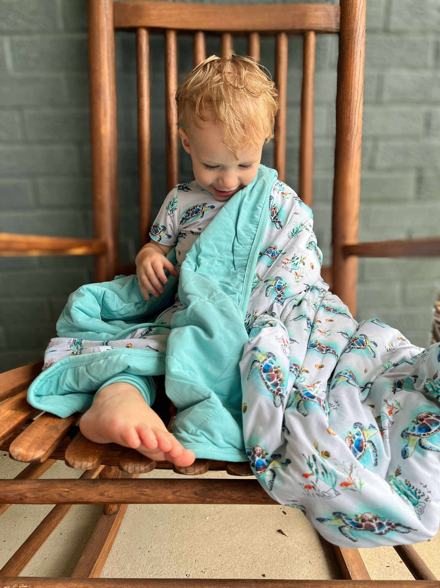 Turtally Beachin’ Quilted Blanket