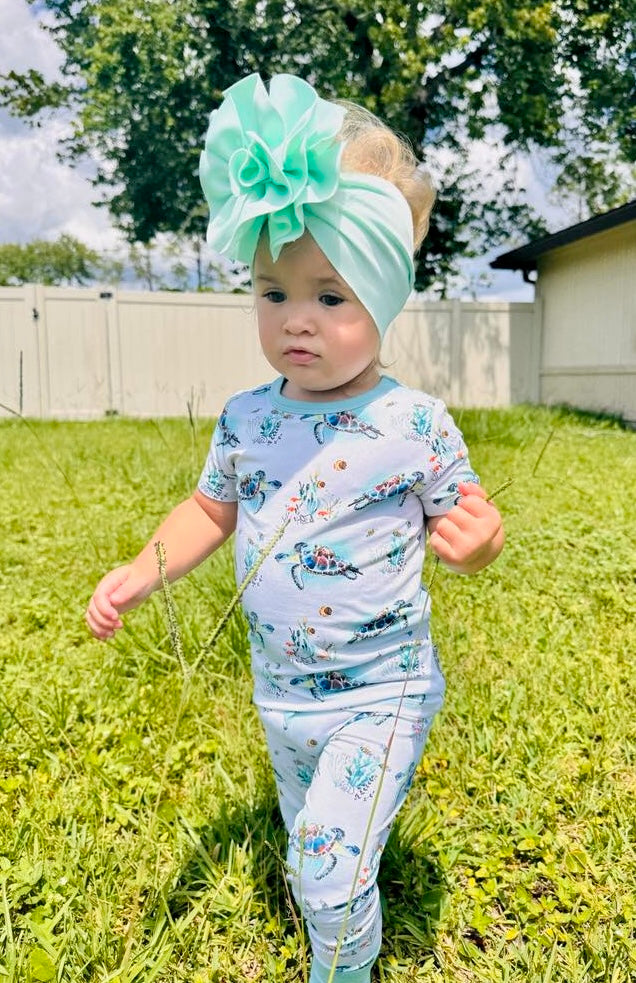 Turtally Beachin’ Two-Piece Pajamas Short Sleeved and Pants