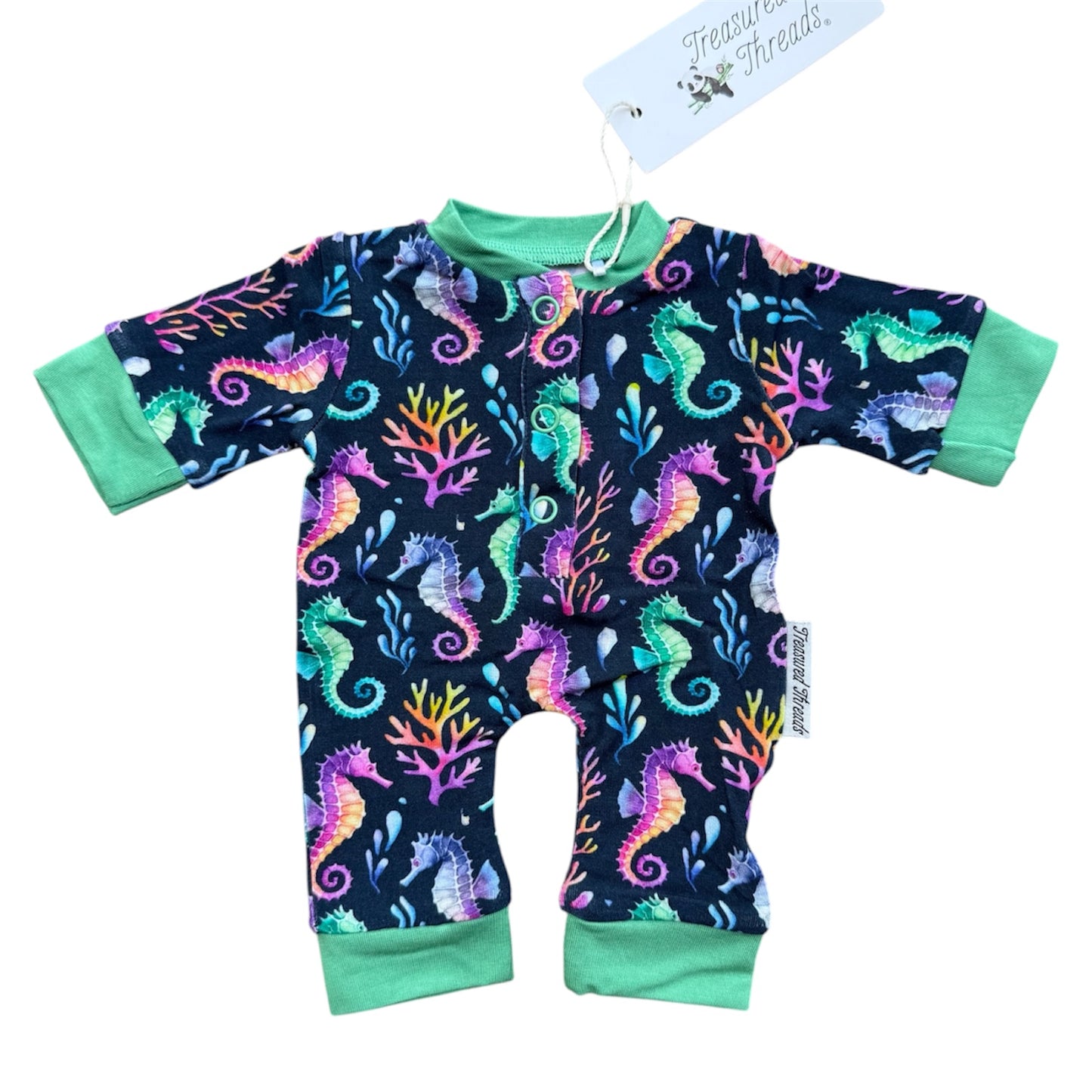 “Seahorse Lagoon” Doll Romper