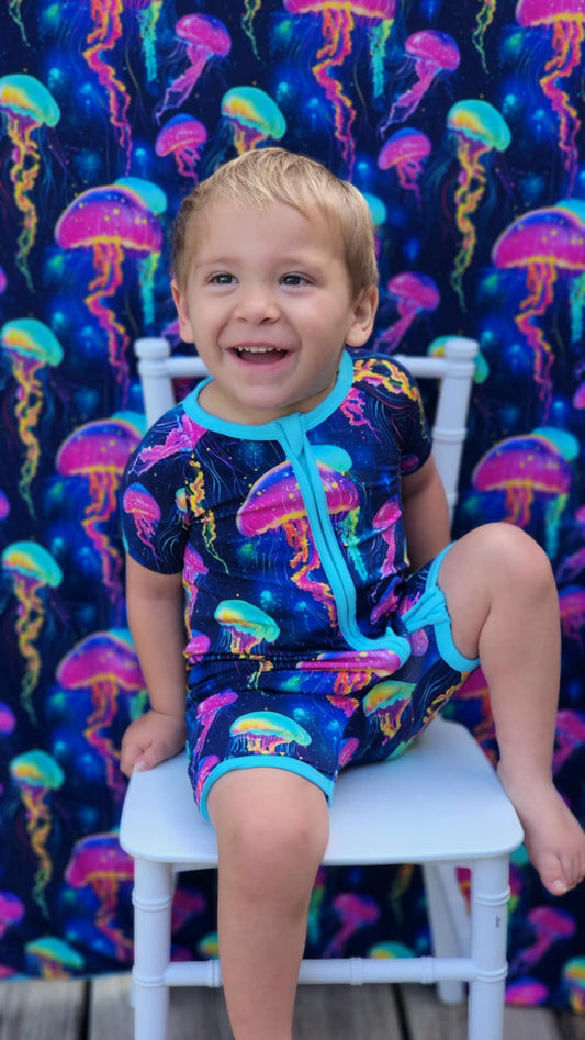 Jellyfish Glow Quilted Blanket