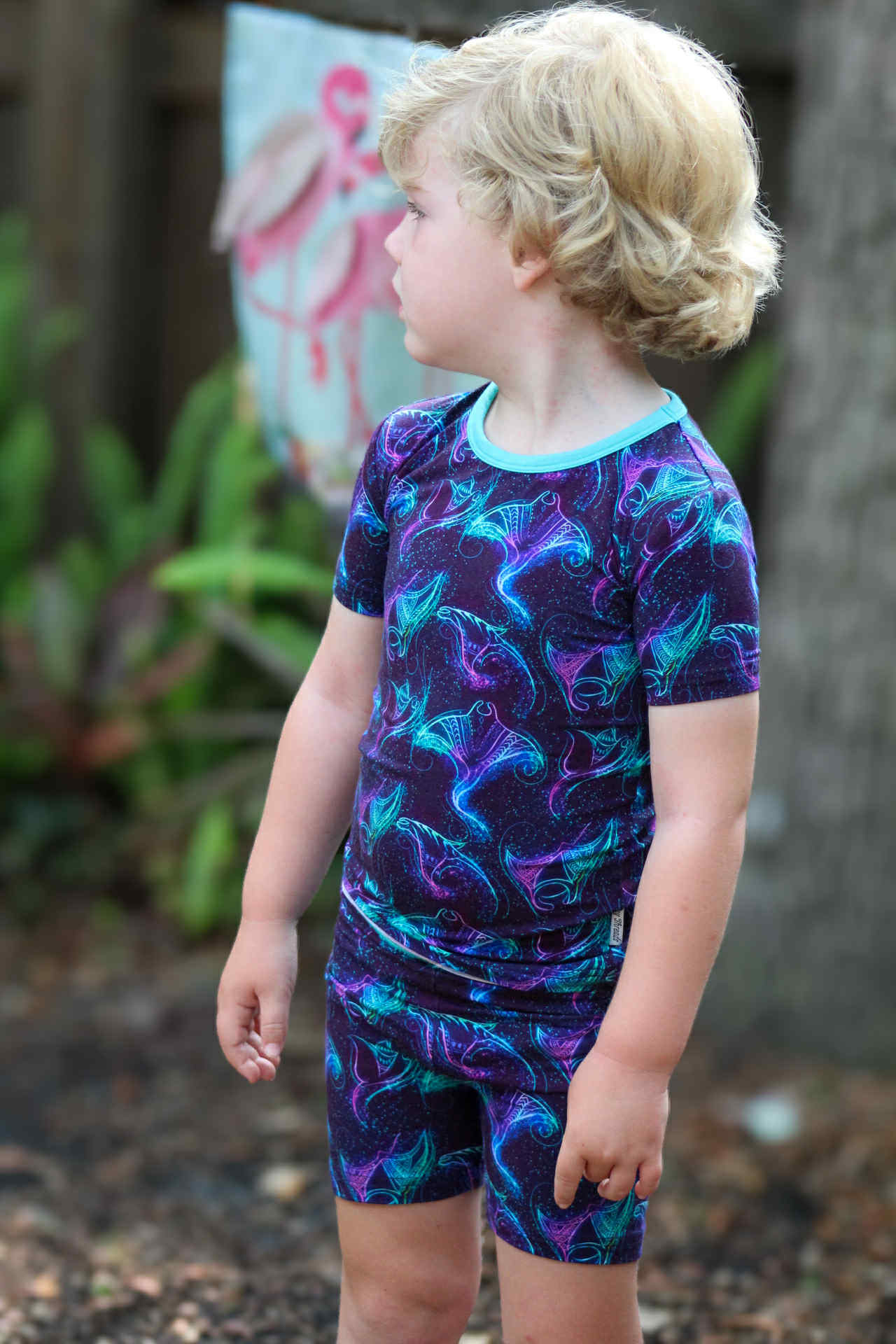 Majestic Mantas Two-Piece Shorts Pajamas