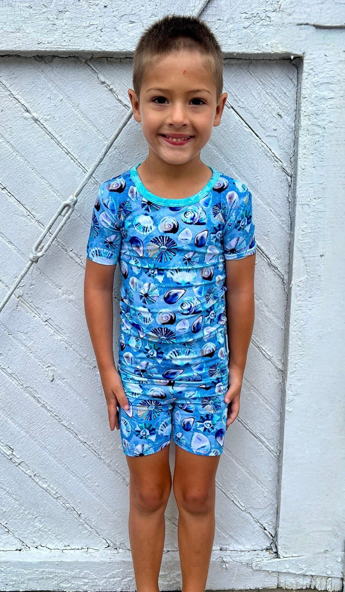Shell Yeah Two-Piece Pajamas Short Sleeved and Shorts