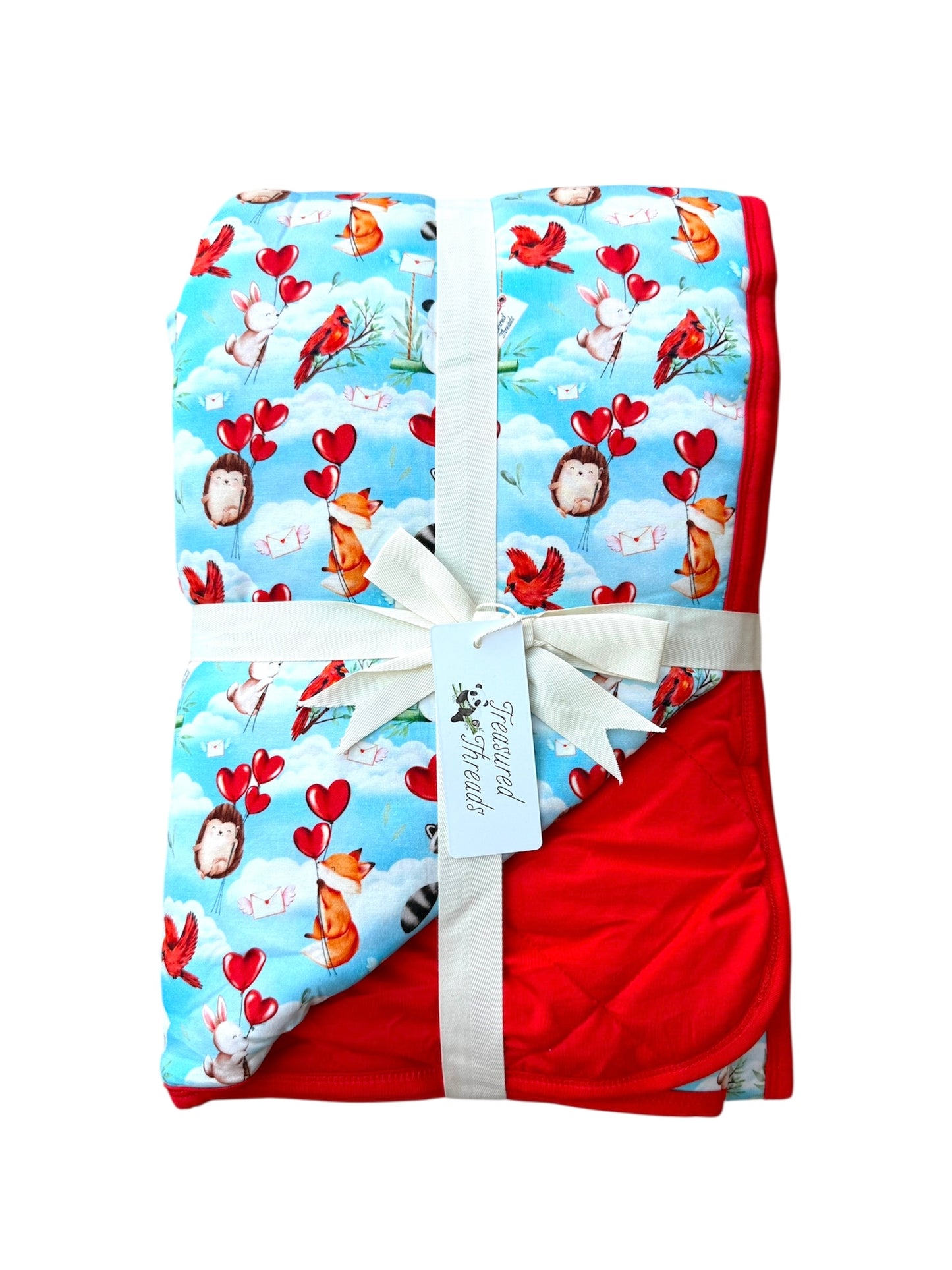 “Love takes flight” Quilted Blanket