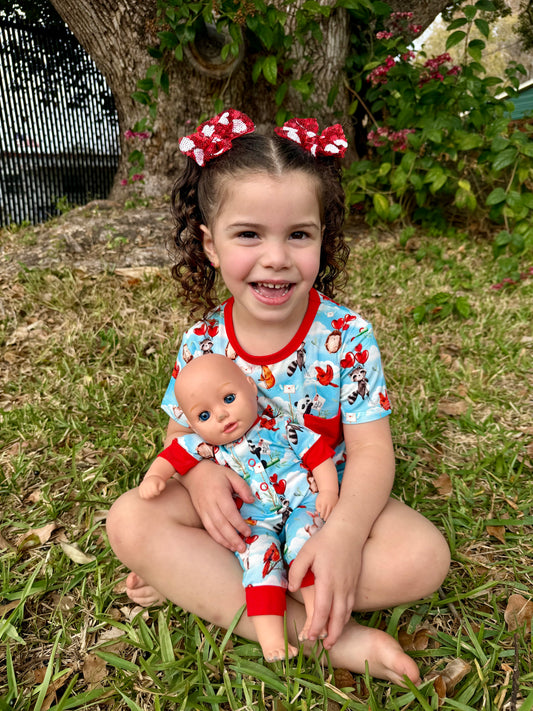 “Love takes flight” Doll Romper