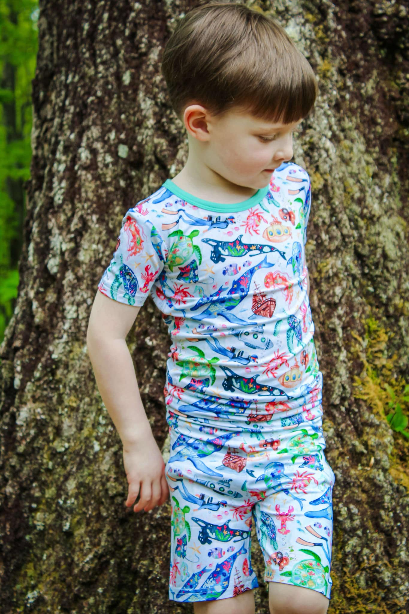 Tiny Sea Treasures Two-Piece Pajamas Short Sleeved and Shorts