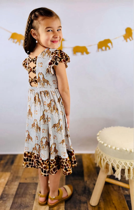 “You Bet Giraffe I’m Cute” Twirl with Biker Shorts Set