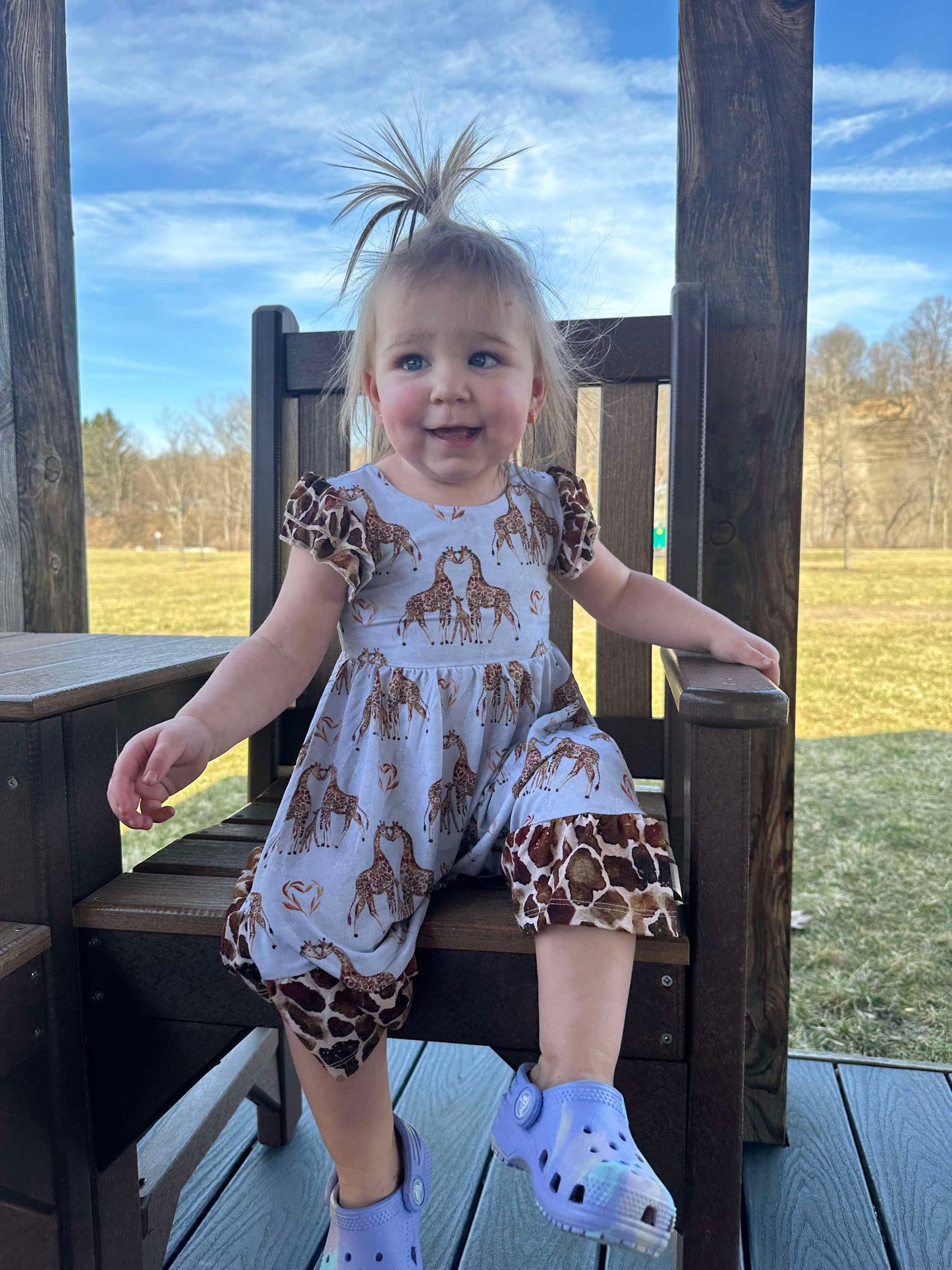 “You Bet Giraffe I’m Cute” Twirl with Biker Shorts Set