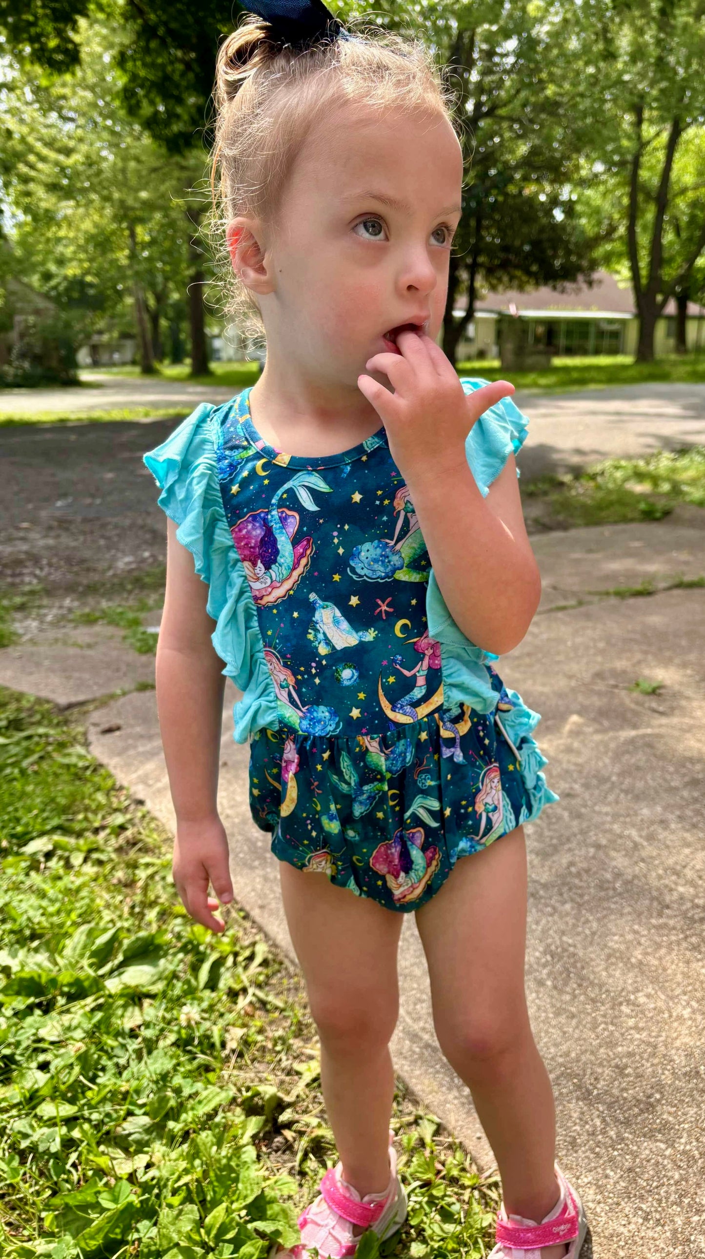 Mystical Mermaids Ruffled Bubble Romper