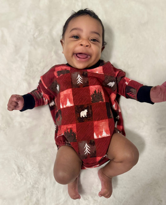 Into the Pines Long Sleeved Bubble Romper