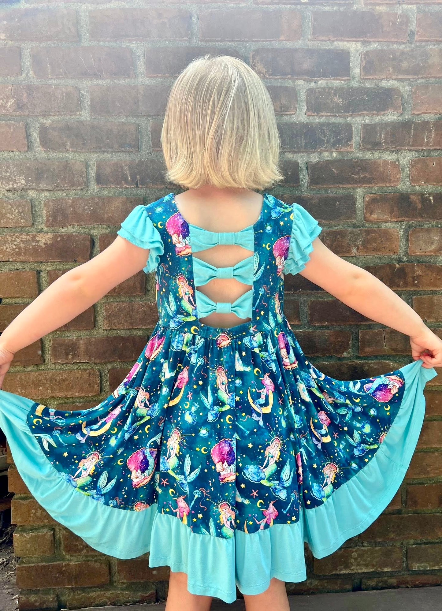 Mystical Mermaids Twirl with Biker Shorts Set