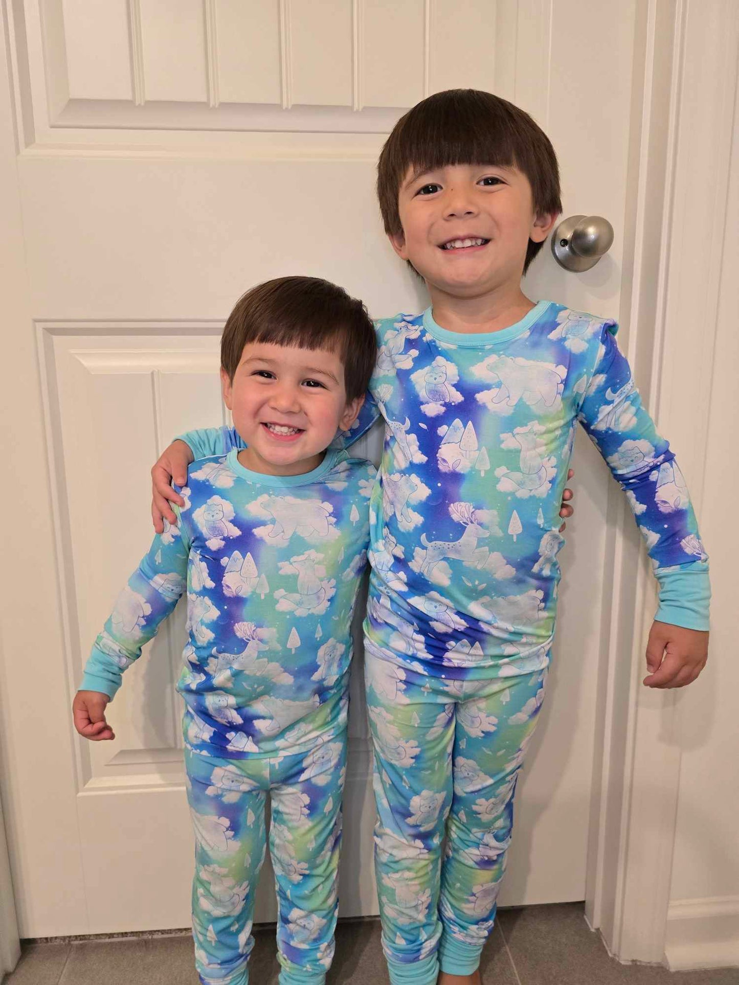 “Cloudland Forest Friends” Two-Piece Pajamas