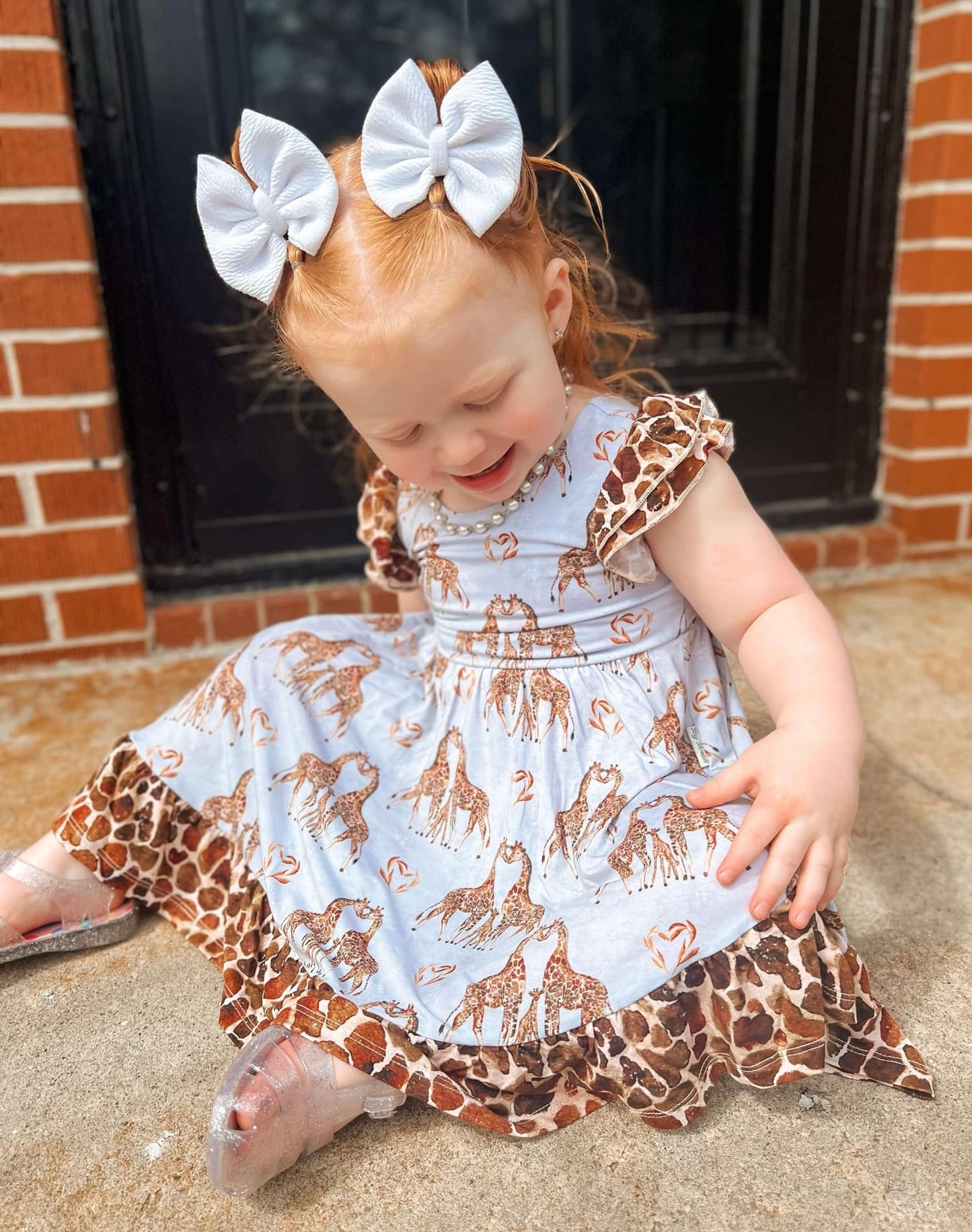 “You Bet Giraffe I’m Cute” Twirl with Biker Shorts Set