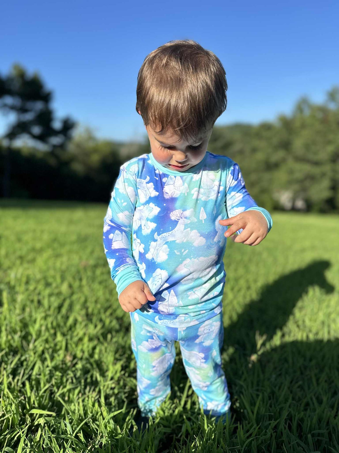 “Cloudland Forest Friends” Two-Piece Pajamas