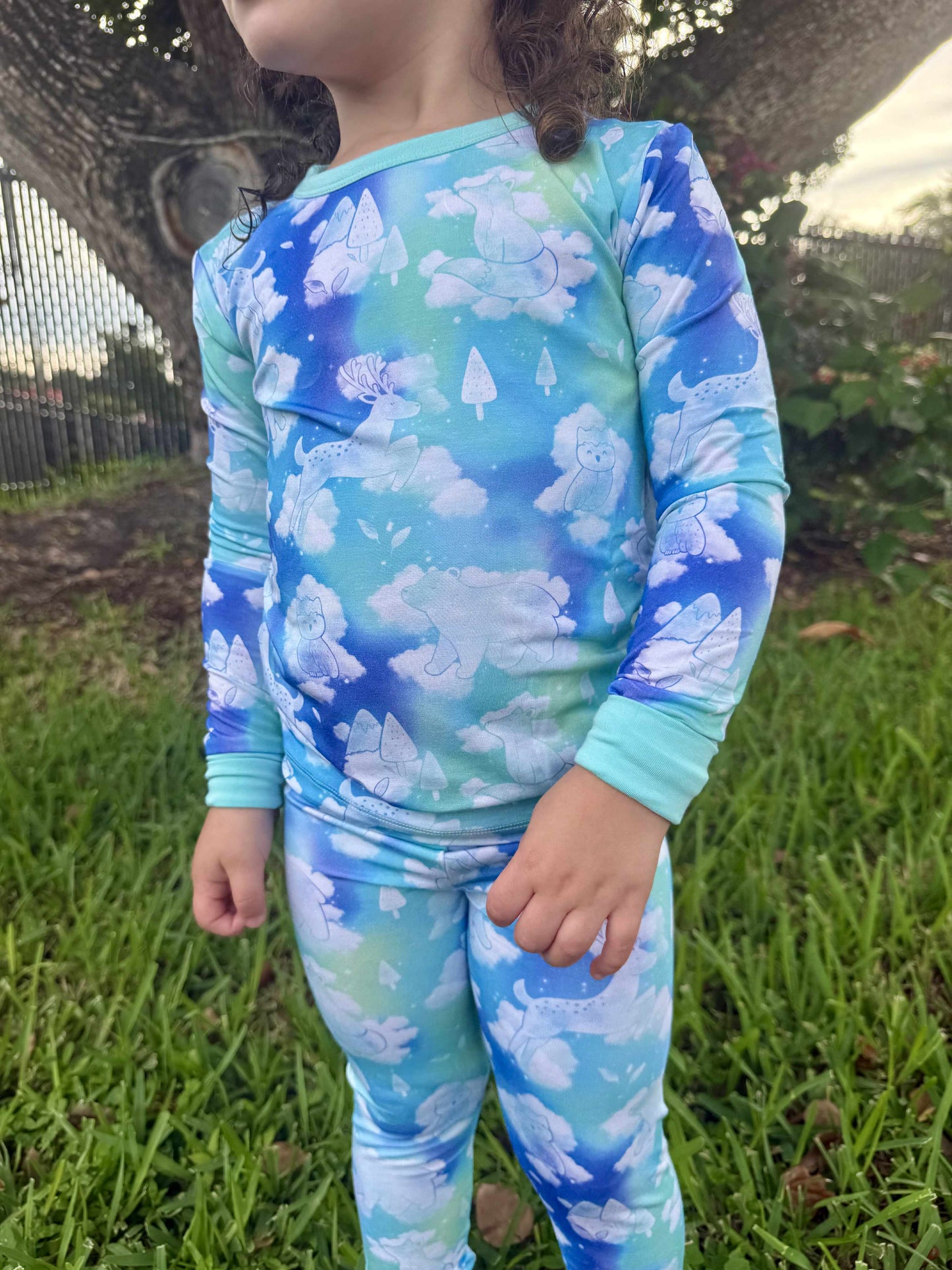“Cloudland Forest Friends” Two-Piece Pajamas