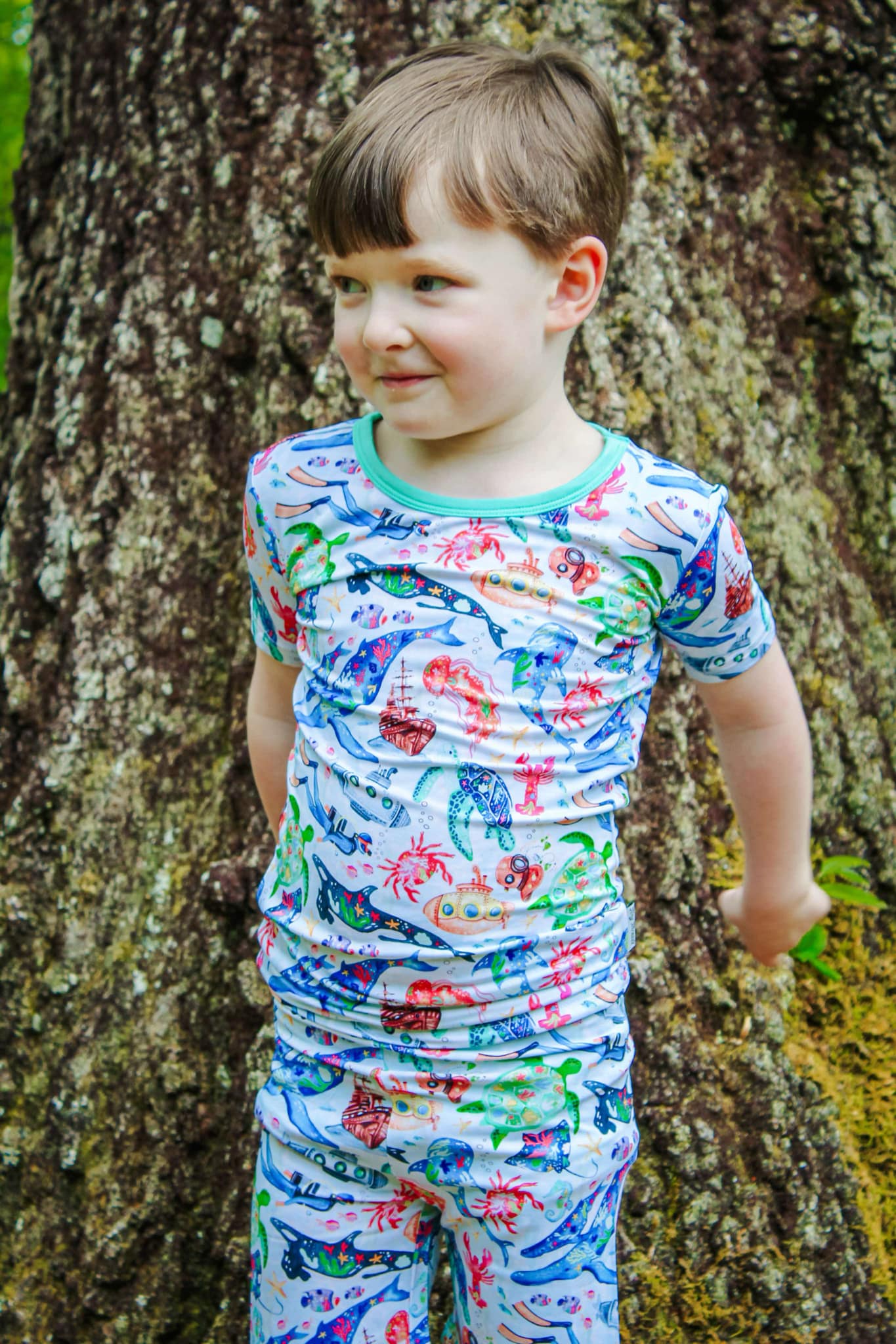 Tiny Sea Treasures Two-Piece Pajamas Short Sleeved and Shorts