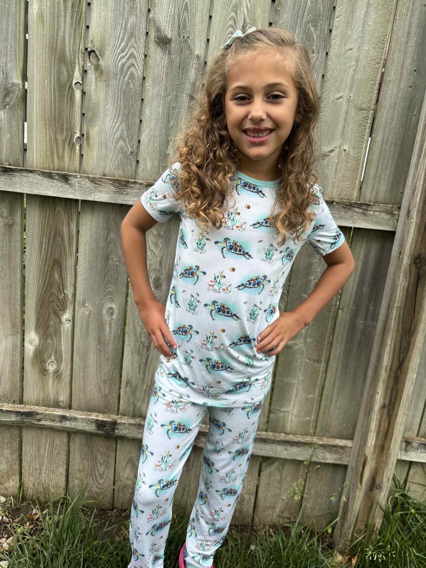Turtally Beachin’ Two-Piece Pajamas Short Sleeved and Pants