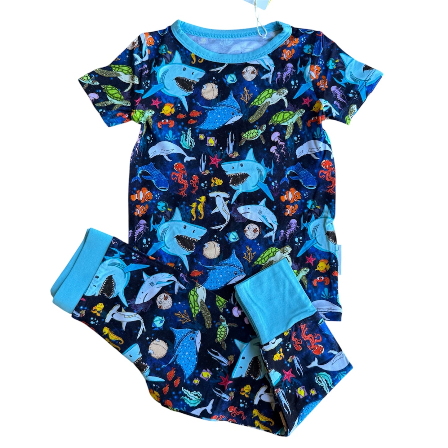 “Beyond The Reef” Two-Piece Pajamas Short Sleeved and Pants