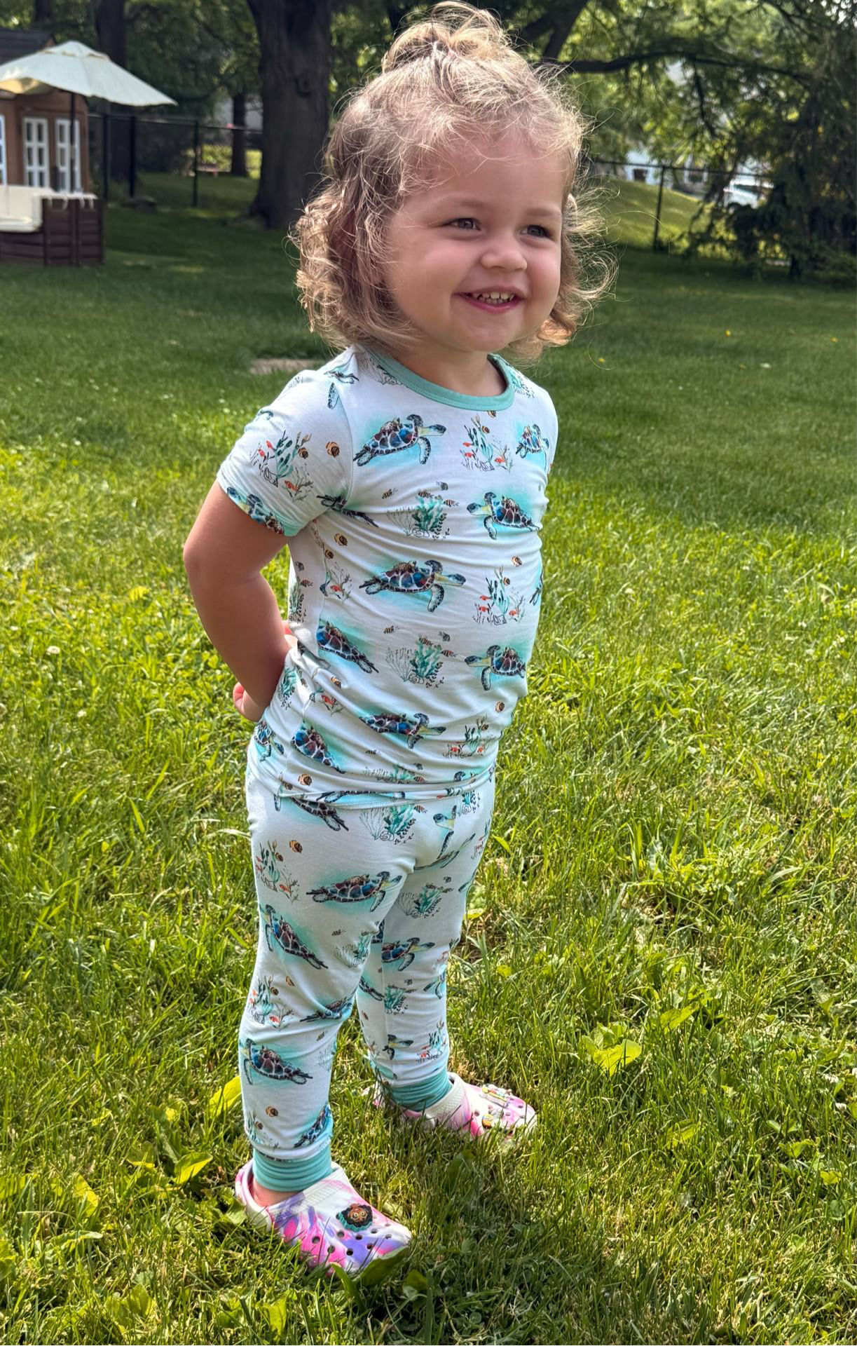Turtally Beachin’ Two-Piece Pajamas Short Sleeved and Pants