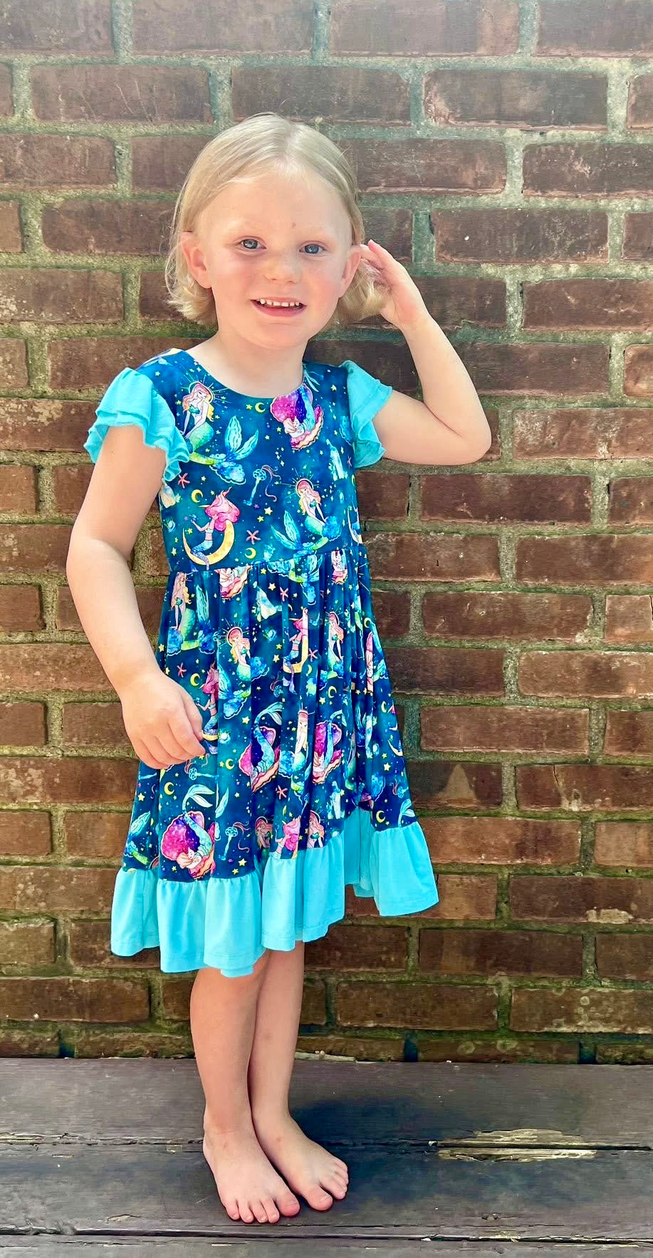 Mystical Mermaids Twirl with Biker Shorts Set