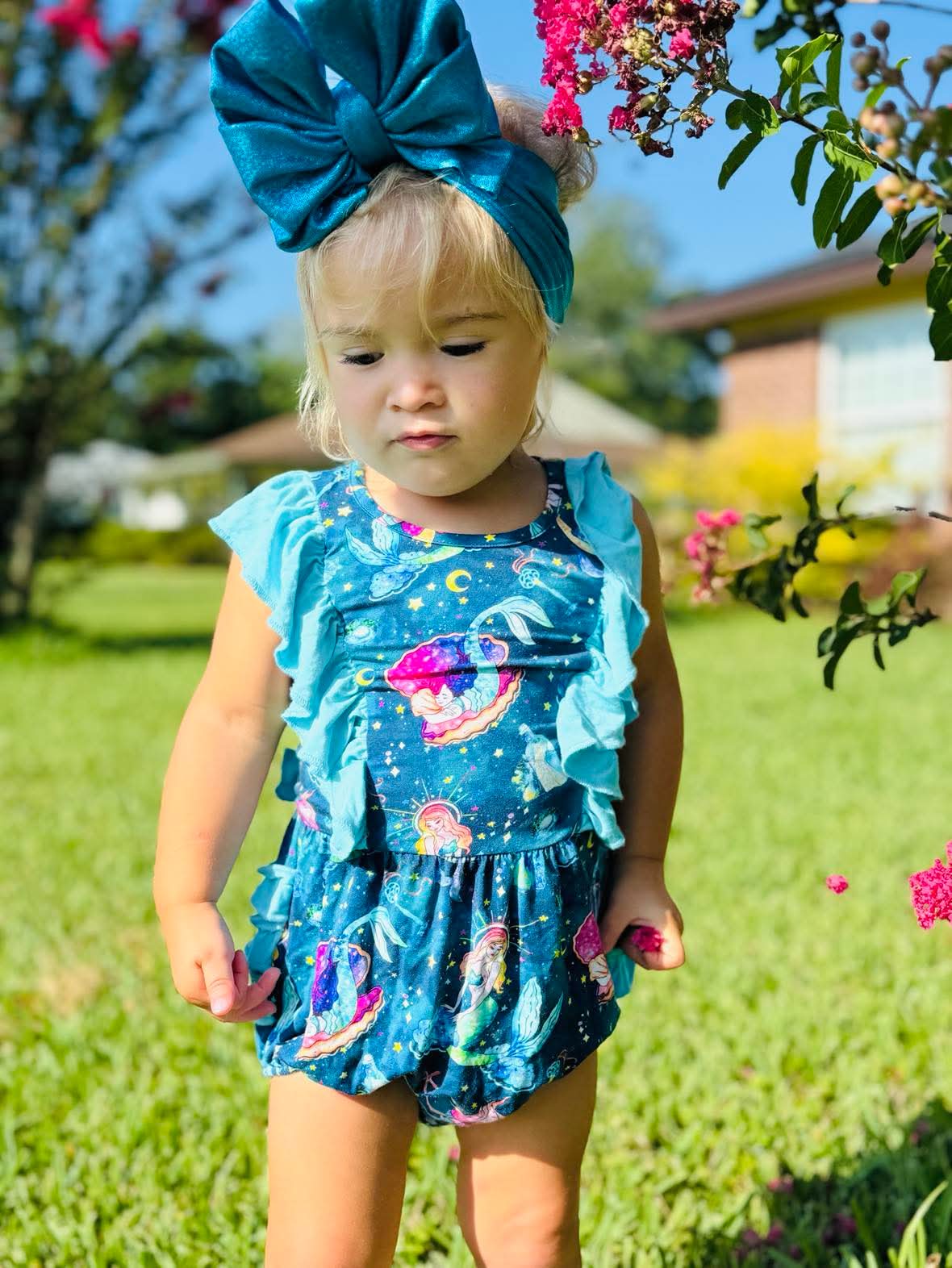 Mystical Mermaids Ruffled Bubble Romper