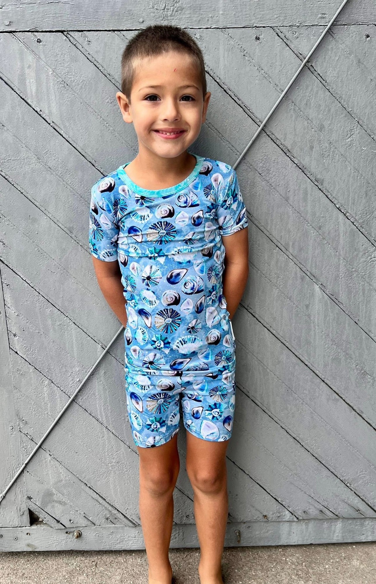Shell Yeah Two-Piece Pajamas Short Sleeved and Shorts