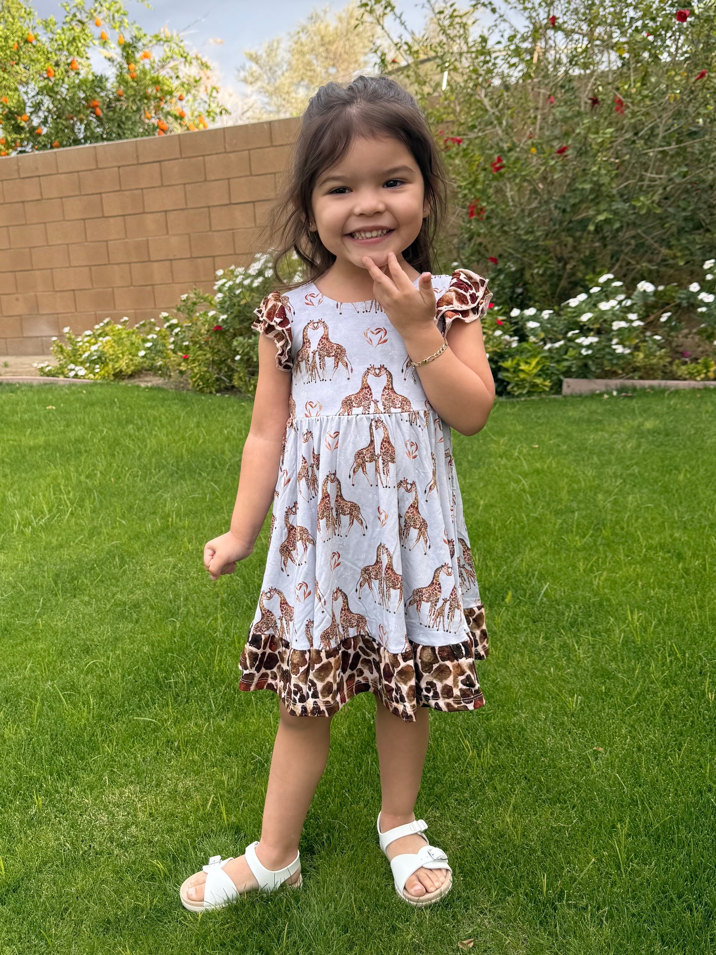“You Bet Giraffe I’m Cute” Twirl with Biker Shorts Set