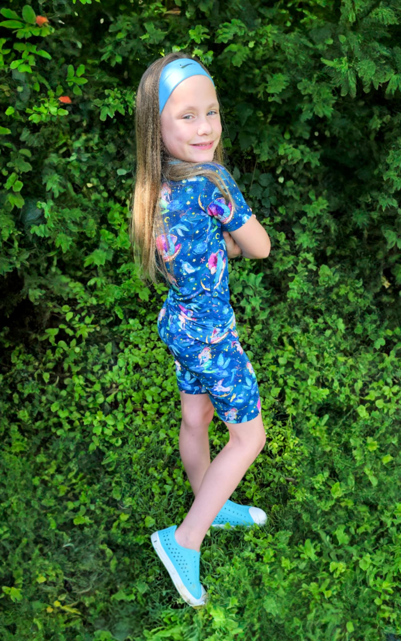 Mystical Mermaids Two-Piece Pajamas Short Sleeved and Shorts