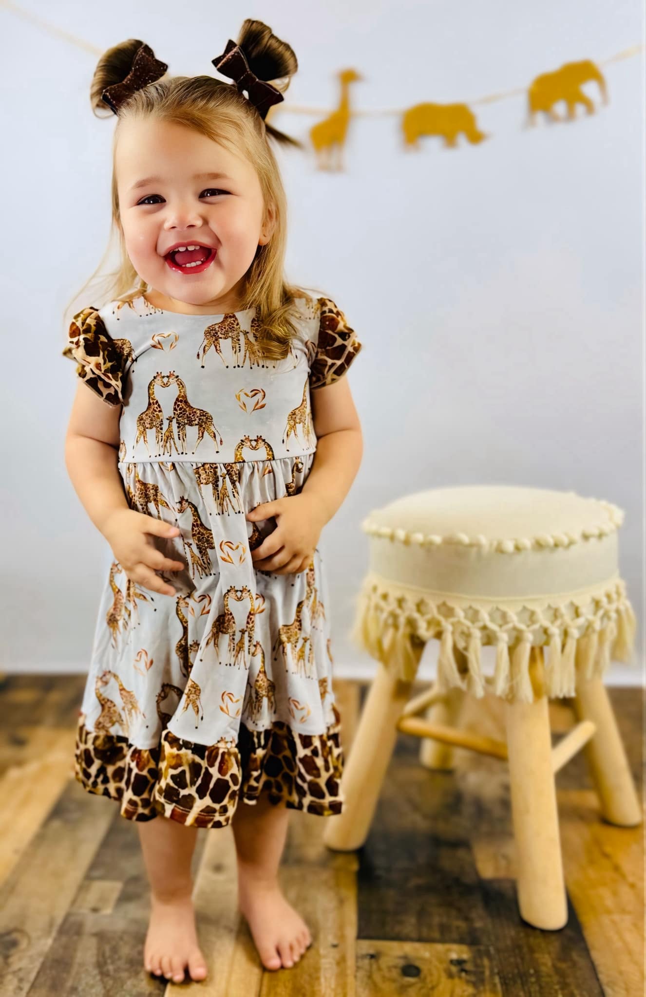 “You Bet Giraffe I’m Cute” Twirl with Biker Shorts Set